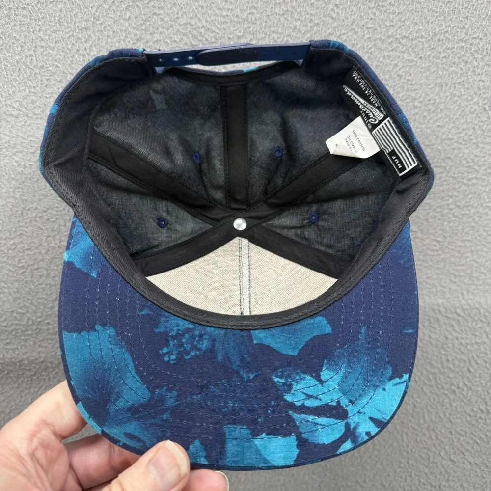 HUF Hat Cap Snap Back Mens One Size Blue Floral Cotton Twill USA Skatewear